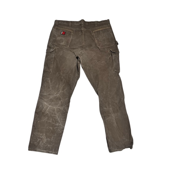Wrangler Other - Wrangler Riggs Men's Canvas Cargo Pants Distressed Workwear Gorpcore Brown 42x34